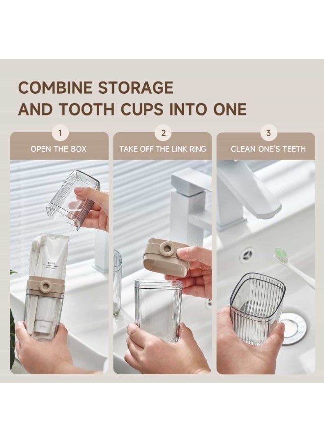 Anmi 2-in-1 Travel Toothbrush Holder with Cover, Large Capacity Portable Rinse Cup for Travel & Camping (Clear, 1-Pack) - Image 2