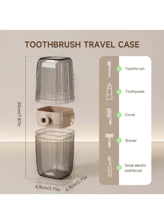 Anmi 2-in-1 Travel Toothbrush Holder with Cover, Large Capacity Portable Rinse Cup for Travel & Camping (Clear, 1-Pack) - Image 5