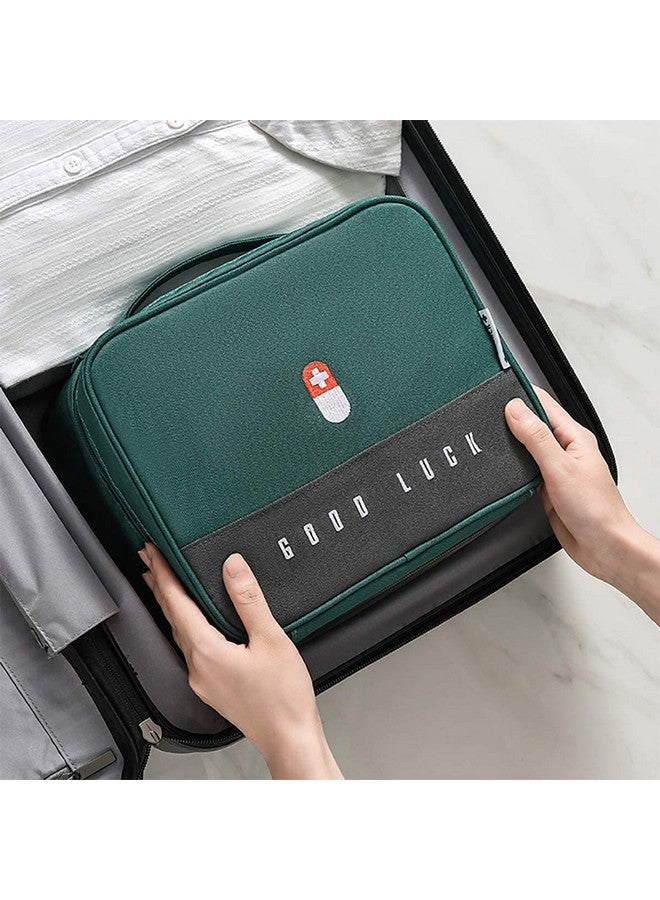 HOUSE OF QUIRK House of Quirk Polyester Portable First Aid Empty Kit Pouch Emergency Survival Bag Medicine Bag For Home Office Travel Camping Sport Backpacking (Design 2 Green) - Image 5