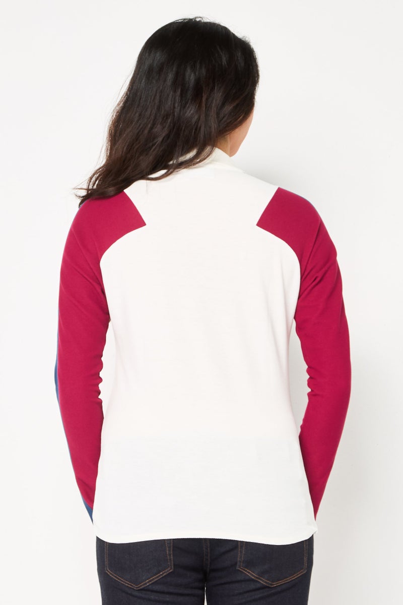 LACOSTE Women Regular Fit Embroidered Logo Long Sleeve Polo Shirt, Multicolor - Image 2