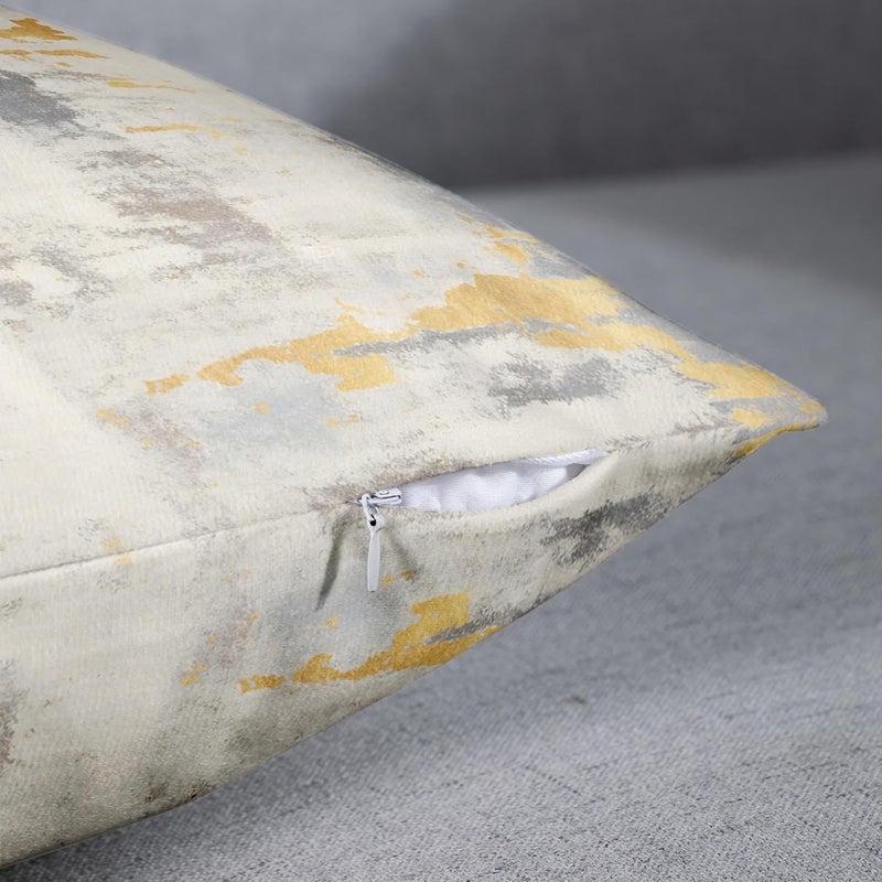 Britimes Throw Pillow Covers Modern Home Art Decor, 20 x 20 Inches Set of 2 Abstract Oil Painting Pillowcases for Bedroom, Living Room, Cushion Couch Sofa, Abstract Golden Grey - Image 5