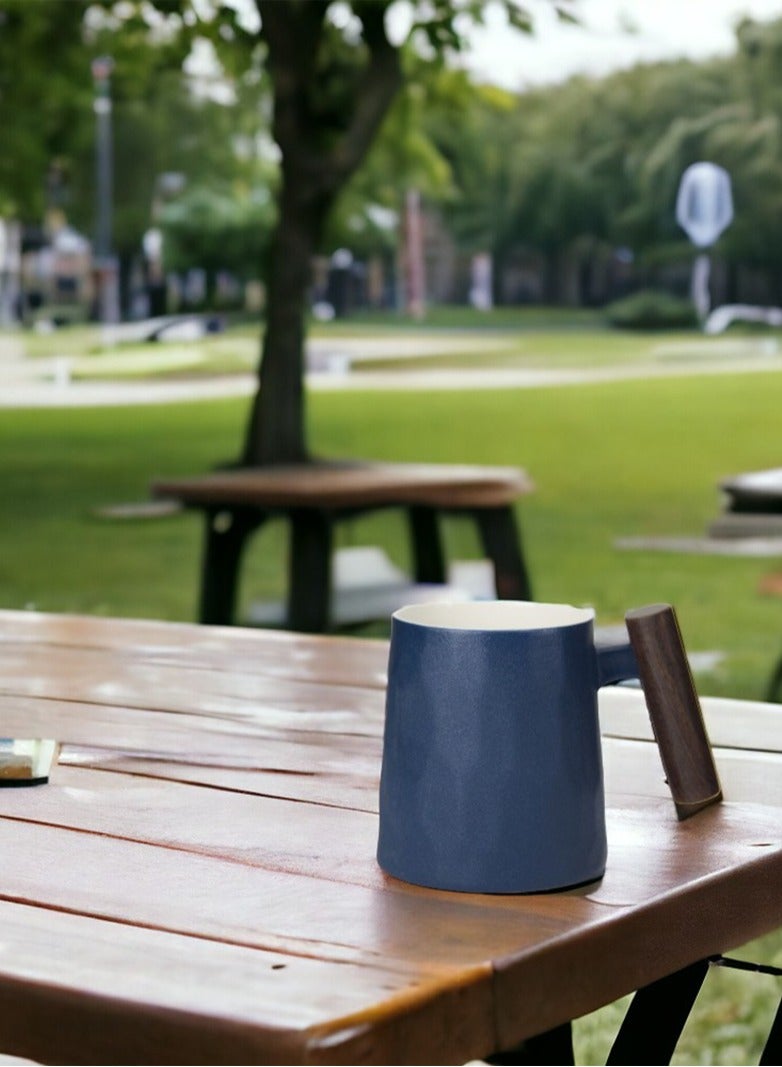 Tealand Porcelain Mug w/ Rosewood handle, dark blue - Image 2