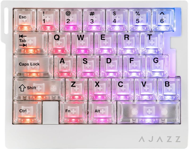 MechLands AJAZZ AK029 One Handed Gaming Keyboard, 8Khz Polling, 29 Keys Rapid Fast Wired Keyboard, SOCD & DKS, Magnetic Switch, Adjustable Actuation, RGB Backlits, Aluminum Plate (White Transparent) - Image 1
