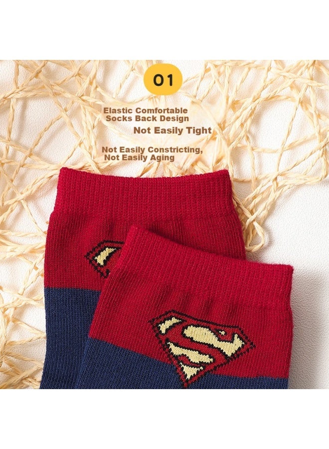 LANG SHA Langsha Children's Socks For Boys, Spring And Summer Cotton Socks, Comfortable Breathable Casual Sports Socks For Young, Middle-aged And Older Boys, Mid-calf Length - Image 3