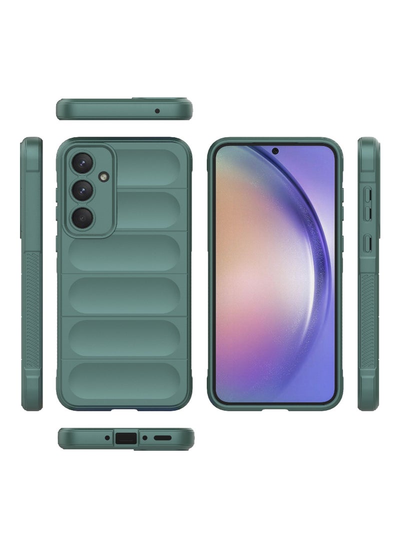 جراب موبايل ماجيك شيلد  سيليكون مضاد للصدمات وحمايه للكاميرا متوافق Samsung Galaxy A35 (اخضر غامق) - Image 2