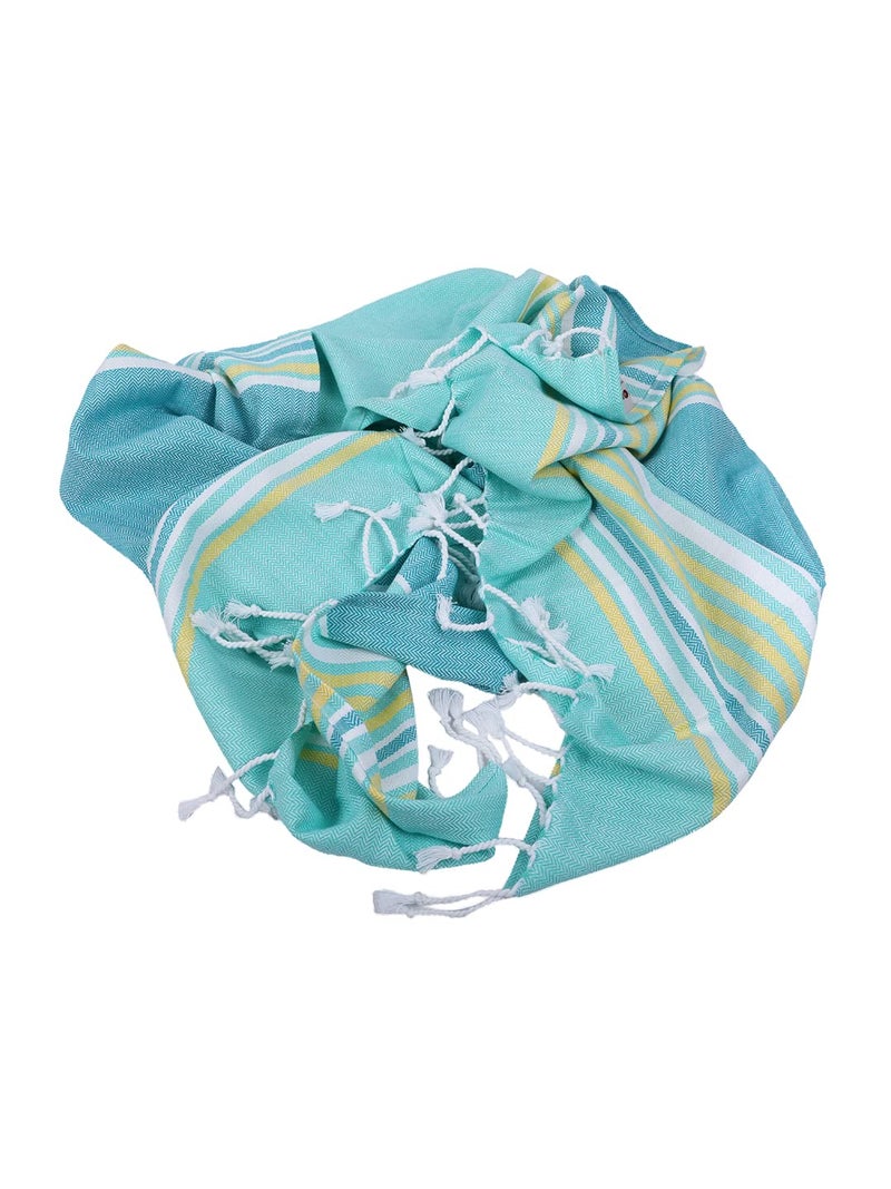 BIANCA Ultra Soft Turkish Hammam Towel 100% Cotton -1pc Bath Towel (Jadore) | Extreme Soft Turkish Hamam Towel | Quick Dry and Lightweight Stripe-Mint - Image 5