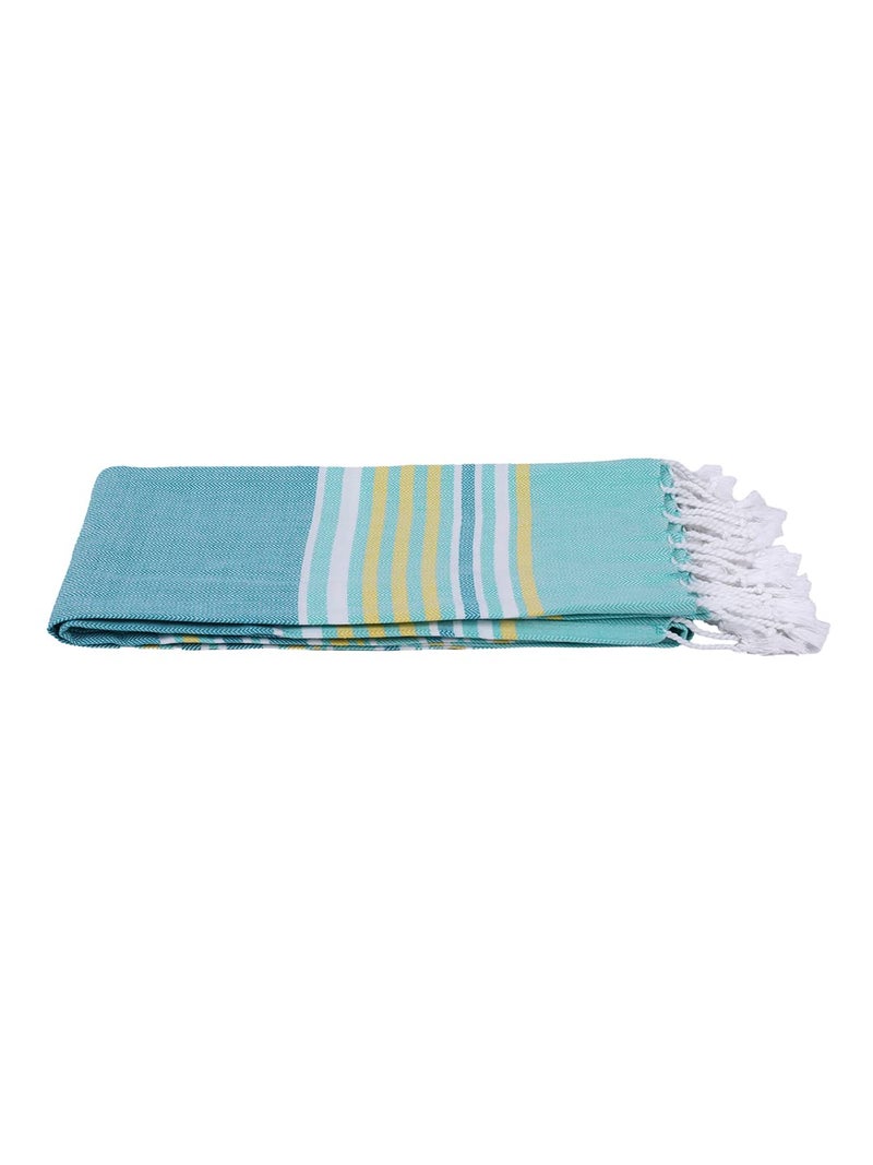 BIANCA Ultra Soft Turkish Hammam Towel 100% Cotton -1pc Bath Towel (Jadore) | Extreme Soft Turkish Hamam Towel | Quick Dry and Lightweight Stripe-Mint - Image 2