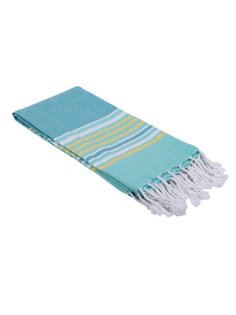 BIANCA Ultra Soft Turkish Hammam Towel 100% Cotton -1pc Bath Towel (Jadore) | Extreme Soft Turkish Hamam Towel | Quick Dry and Lightweight Stripe-Mint - Image 3