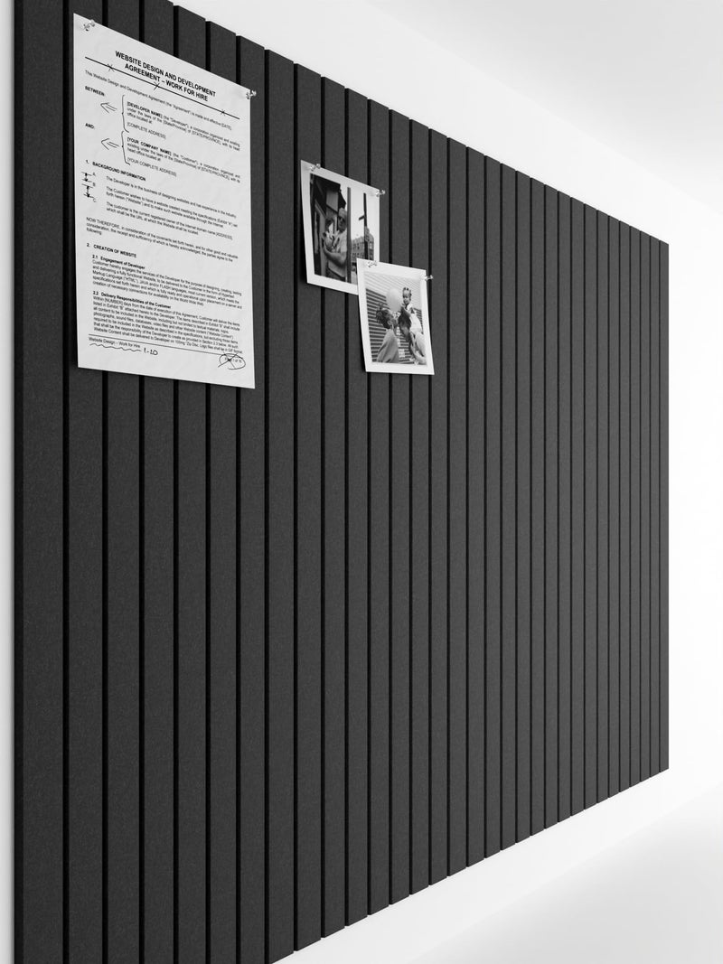 Bumusty Large Cork Board Alternative47 x35 Felt Bulletin Board Tiles with 30 Pushpins 70 Adhesive Tabs 12Pack Slat Wall Paneling Cork Boards for Office Push Pin Board Felt BoardBlack