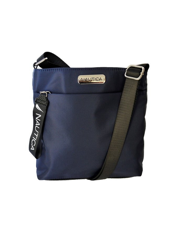 NAUTICA Womens Diver Nylon Small Crossbody Bag Purse With Adjustable Shoulder Strap Cross Body Indigo One Size Us  - Image 1