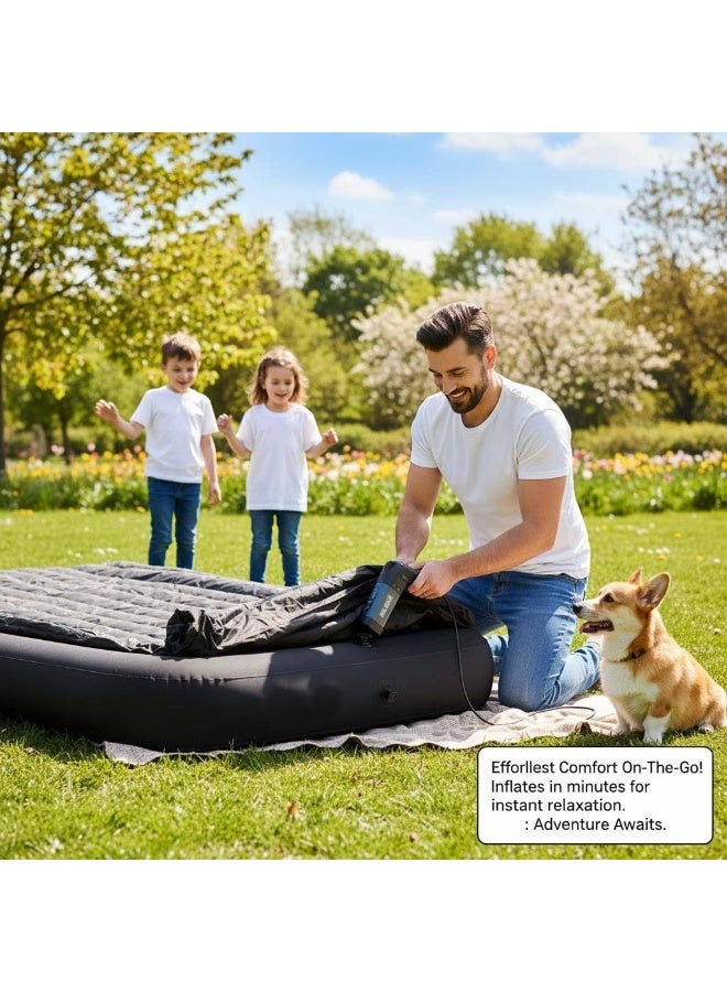 JAJEEK TB-3002 Full Size Air Mattress with Built-In Pump, Quick Self-Inflating Double Air Bed in 3 Minutes, Comfortable Inflatable Mattress for Home, Guests, Camping and Travel - Image 3