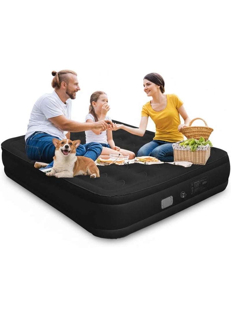 JAJEEK TB-3002 Full Size Air Mattress with Built-In Pump, Quick Self-Inflating Double Air Bed in 3 Minutes, Comfortable Inflatable Mattress for Home, Guests, Camping and Travel - Image 1