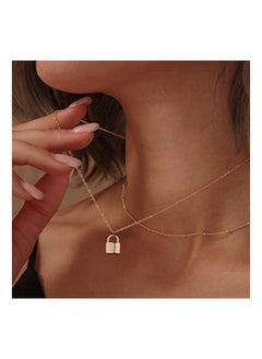 Generic Layered Heart Necklace Pendant Handmade 18k Gold Plated Dainty Gold Choker Arrow Bar Layering Long Necklace  - Image 2