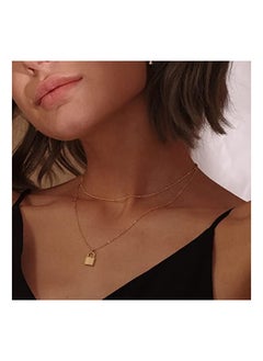 Generic Layered Heart Necklace Pendant Handmade 18k Gold Plated Dainty Gold Choker Arrow Bar Layering Long Necklace  - Image 4