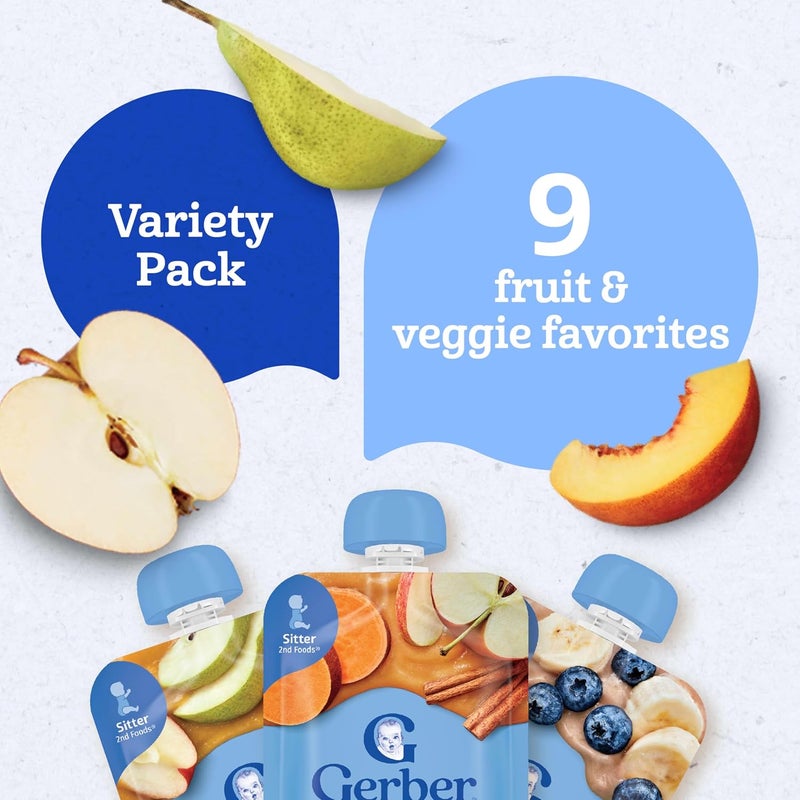 Gerber Toddler Fruit and Veggie Value Pack Baby Food Pouches - 9ct/3.5oz Each - Image 5