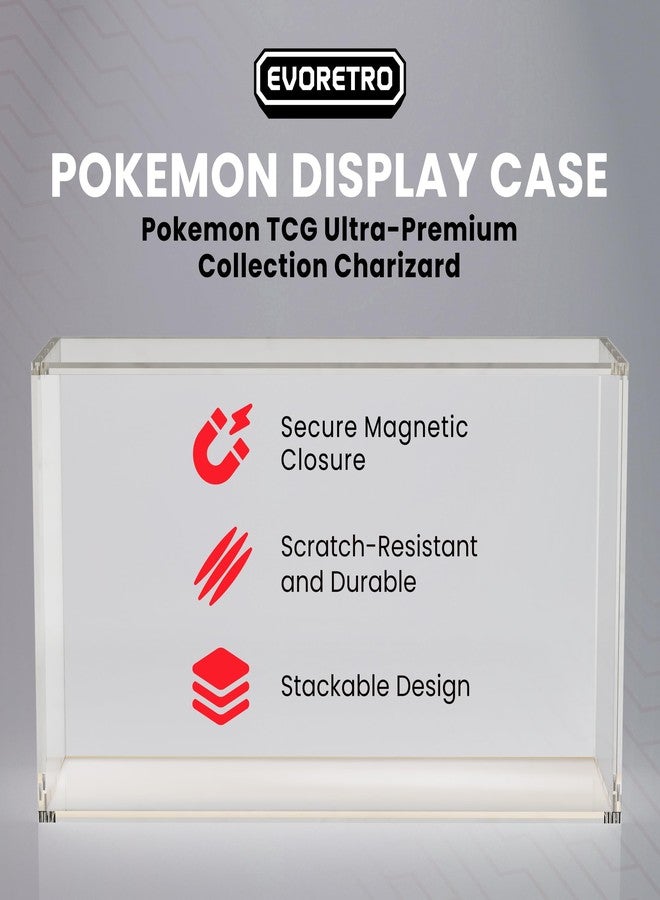 EVORETRO Acrylic Case Display for Pokemon TCG Ultra-Premium Collection Charizard Pack of 1 - Image 4