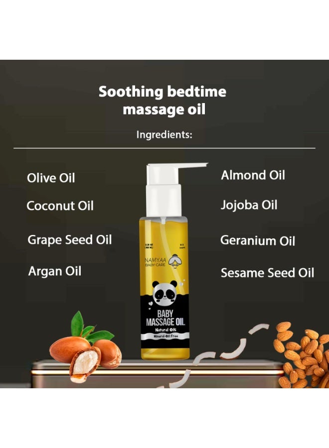 Namyaa Baby Massage Oil with Goodness of more than 10 oils | Calming and Soothing with Lavender, Chamomile, Almond Oil to Help Sleep and Nourish Skin (100ml each), Pack of 2 - Image 4