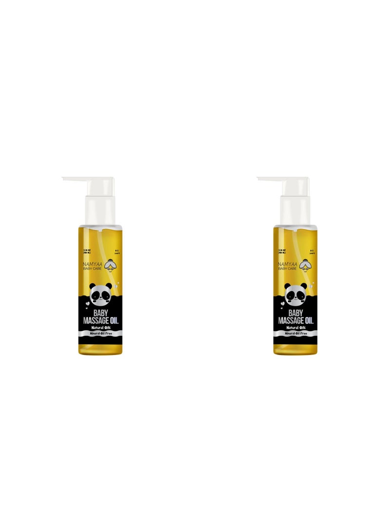 Namyaa Baby Massage Oil with Goodness of more than 10 oils | Calming and Soothing with Lavender, Chamomile, Almond Oil to Help Sleep and Nourish Skin (100ml each), Pack of 2 - Image 1