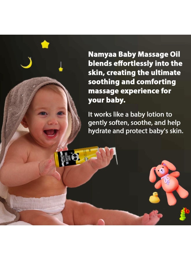 Namyaa Baby Massage Oil with Goodness of more than 10 oils | Calming and Soothing with Lavender, Chamomile, Almond Oil to Help Sleep and Nourish Skin (100ml each), Pack of 2 - Image 3