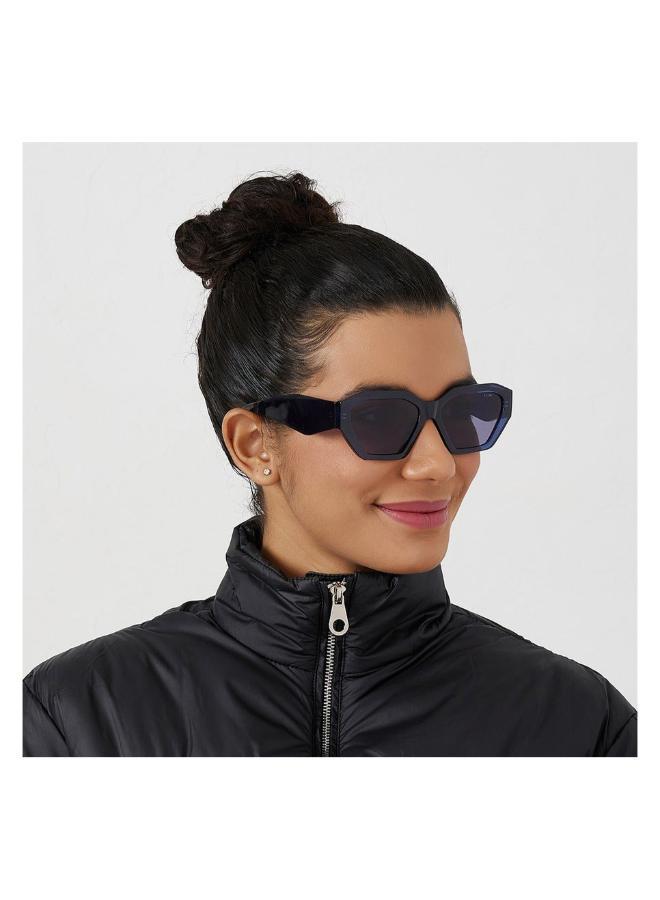 30 سندايز بلاك آوت ثيتا نظارة شمسية نسائية سداسية مع حماية من الأشعة فوق البنفسجية ٤٠٠ (أسود، رمادي) - Image 5