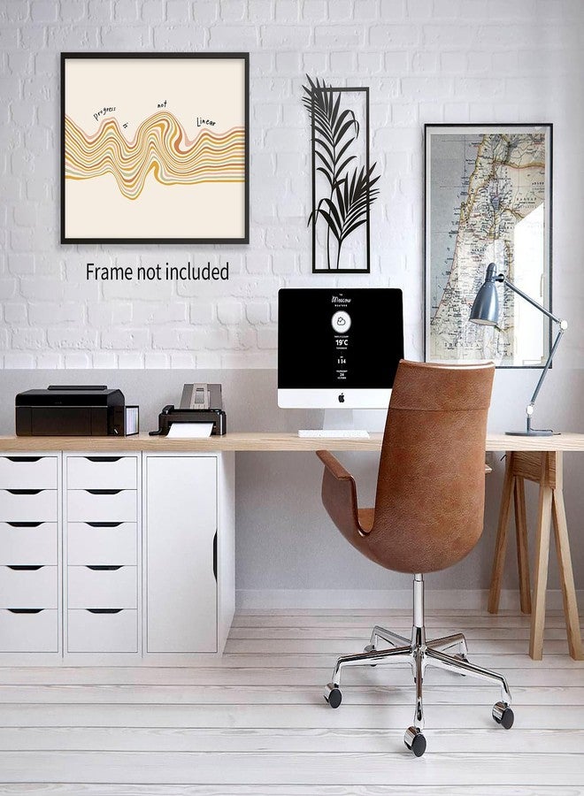 enttgo Modern Motivational Mental Health Posters Progress Is Not Linear Quote Wall Art Kids Therapy Canvas Prints for Counselor Office Wall Decor 12X16 inch Unframed - Image 4