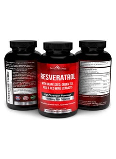 Divine Bounty Resveratrol Supplement - 1400mg Extra Strength Formula with Grape Seed Extract, Green Tea Extract, Red Wine Extract - 60 Veggie Capsules  - Image 4