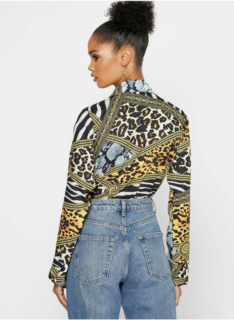Ginger Snake Print Wrap Front Body