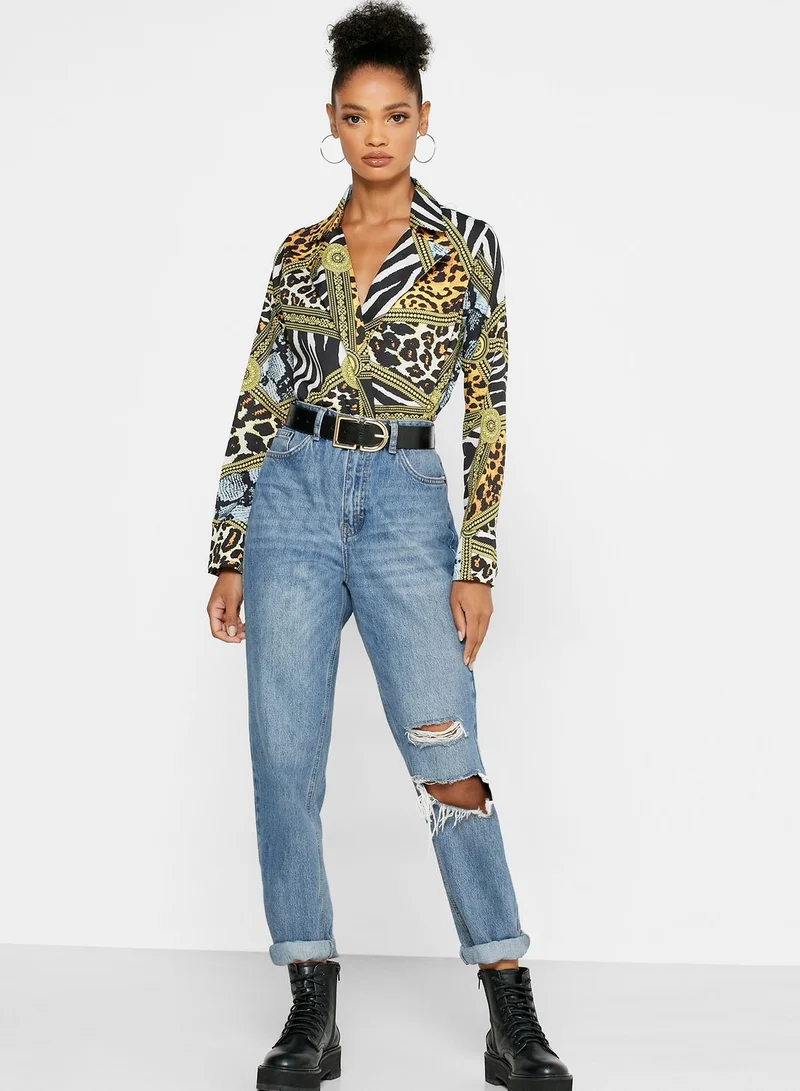 Ginger Snake Print Wrap Front Body