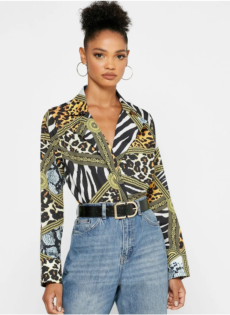 Ginger Snake Print Wrap Front Body