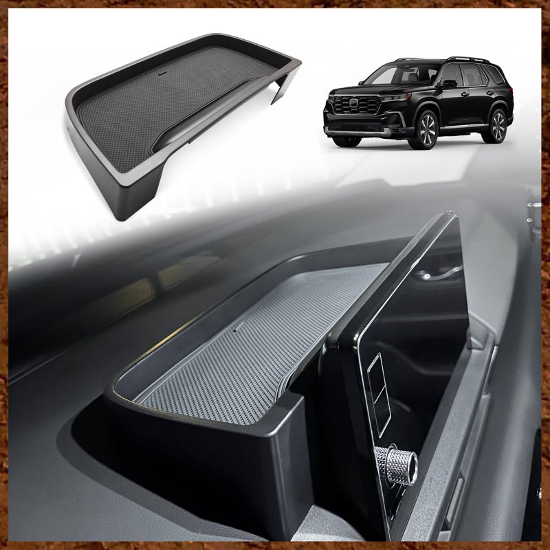 Muslogy for 2025 2024 2023 Pilot Dash Storage Tray Insert Behind Screen Center Console Organizer Interior Accessories Compatible with Honda Pilot 20232025 Sport EXL TrailSport Touring EliteBlack