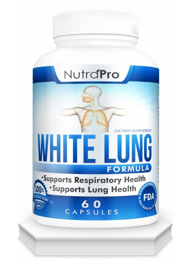 NutraPro White Lung by NutraPro - Lung Cleanse And Detox.Support Lung Health. Supports Respiratory Health. 60 Capsule - Made in GMP Certified Facility. - Image 1
