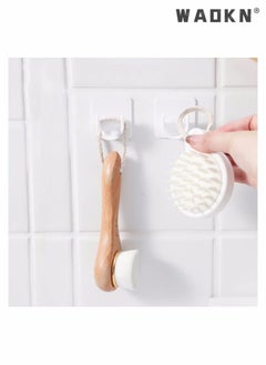 WAOKN Adhesive Shower Curtain Rod Holder, 2 Pairs Curtain Rod Bracket No Drilling, Multifunction U Shape ABS Plastic Shower Rod Retainer for Bathroom Bedroom (Shower Curtain Rod Not Included)  - Image 5