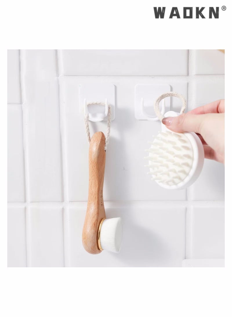 WAOKN Adhesive Shower Curtain Rod Holder, 2 Pairs Curtain Rod Bracket No Drilling, Multifunction U Shape ABS Plastic Shower Rod Retainer for Bathroom Bedroom (Shower Curtain Rod Not Included) - Image 5