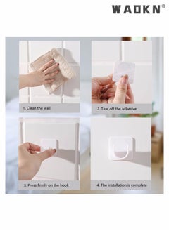 WAOKN Adhesive Shower Curtain Rod Holder, 2 Pairs Curtain Rod Bracket No Drilling, Multifunction U Shape ABS Plastic Shower Rod Retainer for Bathroom Bedroom (Shower Curtain Rod Not Included)  - Image 2