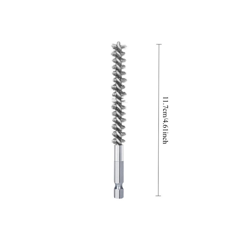 Silvery Heavy Duty Wire Tube Brush Metal Bristles Rust Eraser Paint Stripper Chimney Cleaner - Image 2