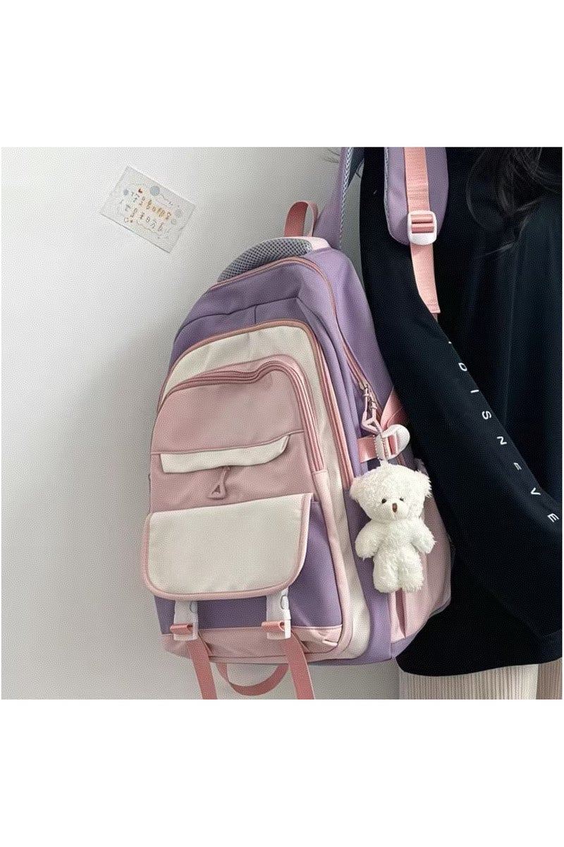 NICE New campus backpack, suitable for both men and women, waterproof backpack, student backpack, lightweight travel backpack, casual day bag, laptop backpack - Image 1