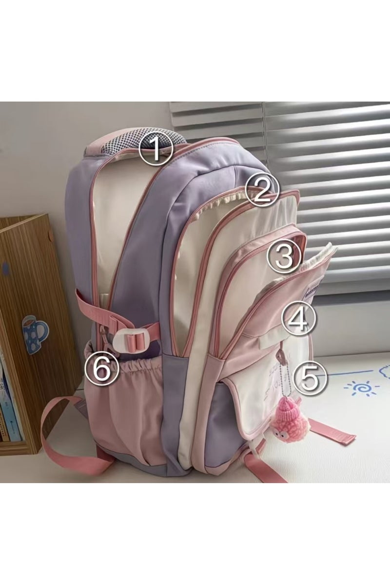 NICE New campus backpack, suitable for both men and women, waterproof backpack, student backpack, lightweight travel backpack, casual day bag, laptop backpack - Image 5