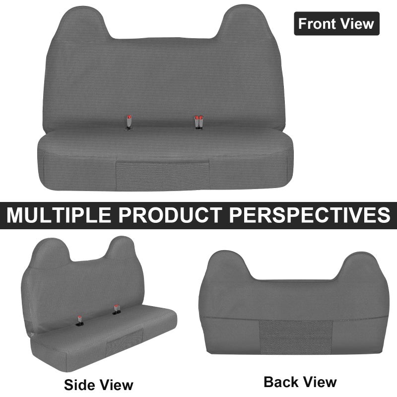 SPORTULI Front Bench Seat Cover Compatible with 1999-2007 Ford F250/F350/F450/F550 Work Truck with Front Solid Bench Seat, 600D Oxford Cloth Heavy Duty Waterproof Non-Slip Custom-fit Front Bench Seat Cover - Image 2