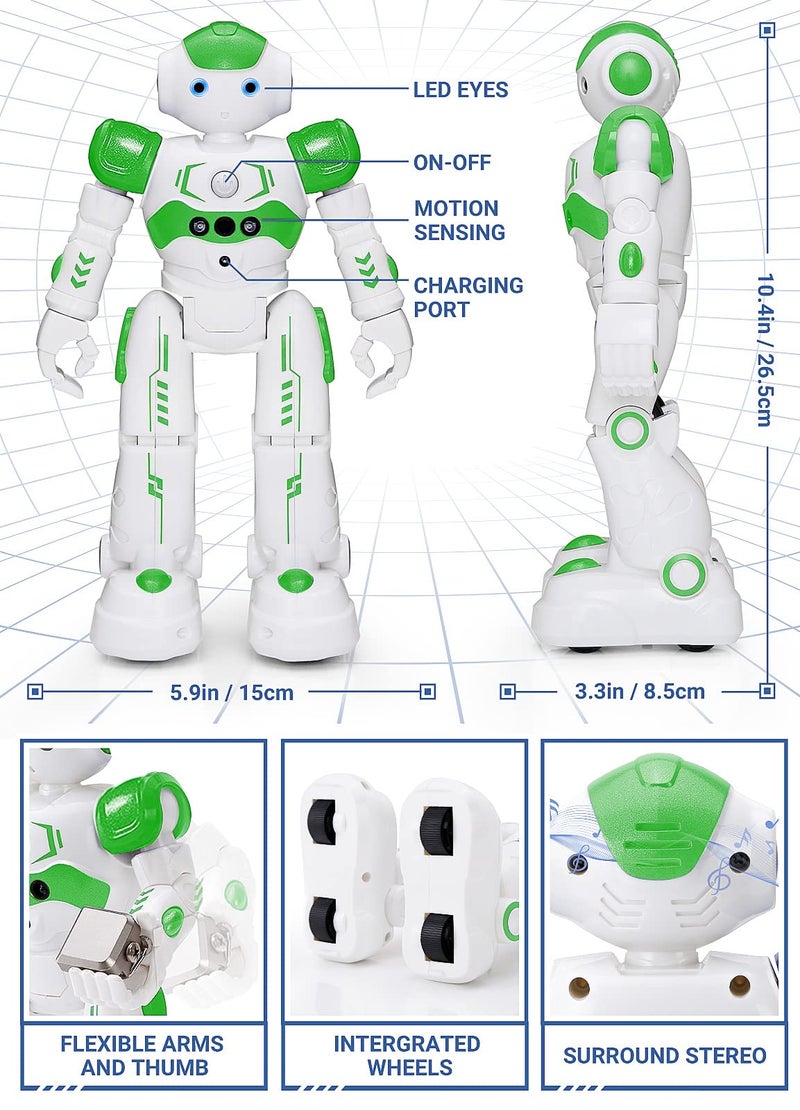 KingsDragon RC Robot Toys for Kids, Gesture & Sensing Remote Control Robot for Age 4 5 6 7 8 Year Old Boys Girls Birthday Present (Green) - Image 2