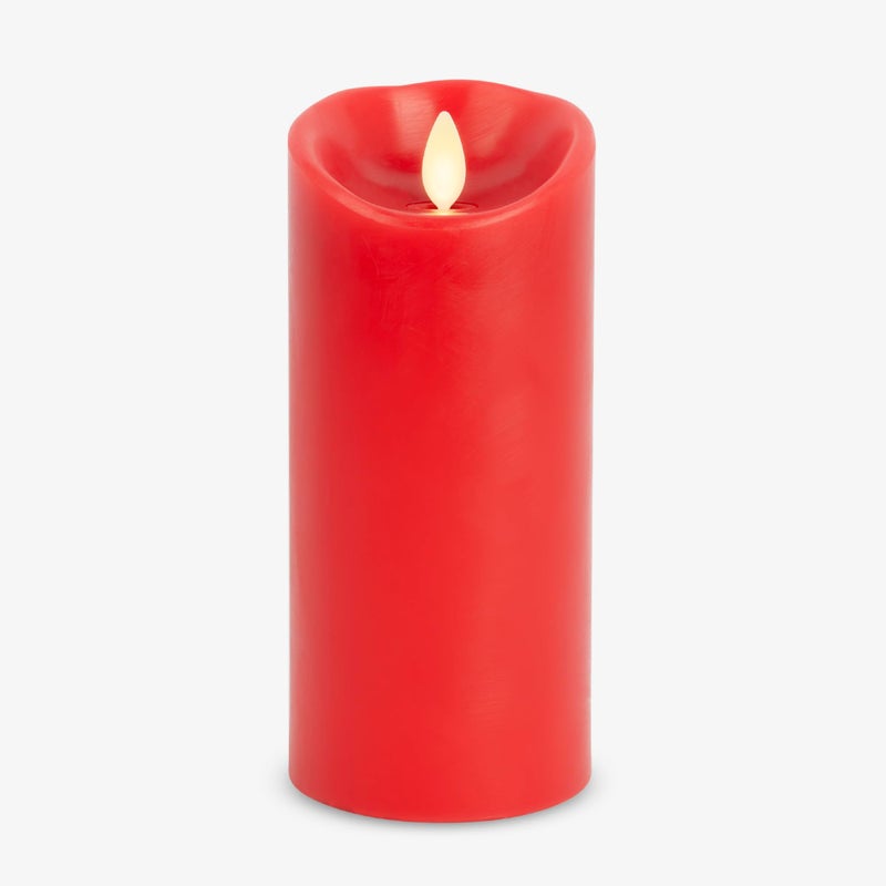Luminara Flameless LED Battery Operated Flickering Pillar Moving Flame Candles True Red 3 x 65 - Image 2