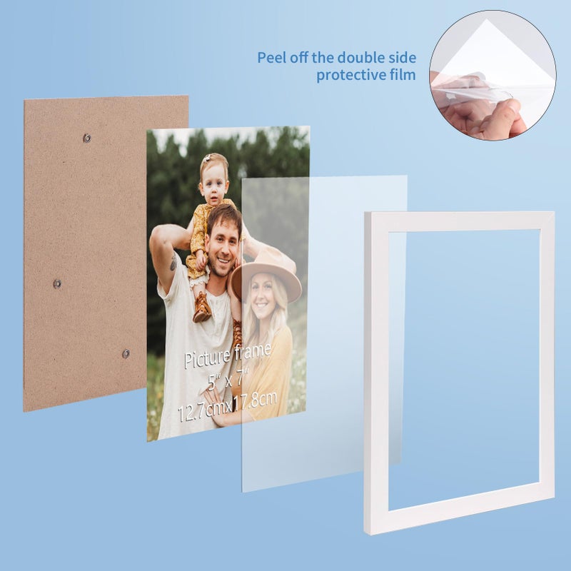 WIFTREY White 5x7 Picture Frame set of 18  Photo Frames 5 x 7 Bulk for Wall Hanging or Tabletop Display - Image 5
