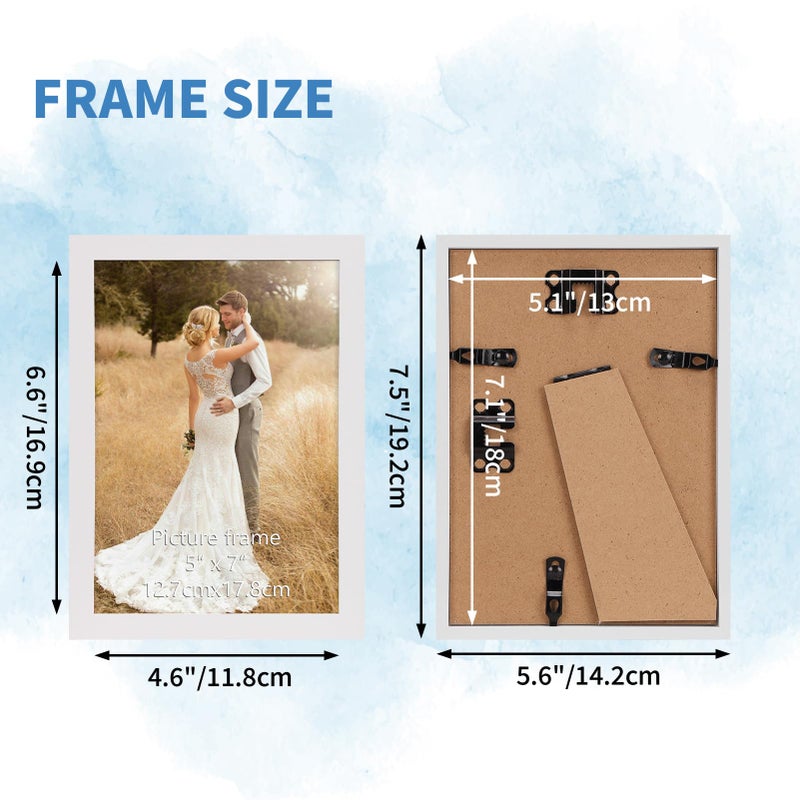 WIFTREY White 5x7 Picture Frame set of 18  Photo Frames 5 x 7 Bulk for Wall Hanging or Tabletop Display - Image 2