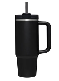 Quencher H2.0 FlowState 40 oz Stainless Steel Vacuum Insulated Tumbler Black with Lid and Straw for Water Iced Tea or Coffee Smoothies and More