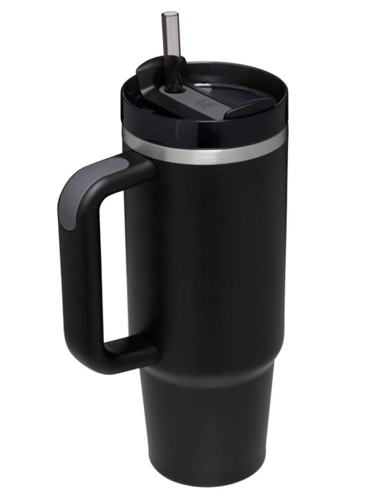 Beauenty - Quencher H2.0 FlowState 40 oz Stainless Steel Vacuum Insulated Tumbler Black with Lid and Straw for Water Iced Tea or Coffee Smoothies and More - Image 1