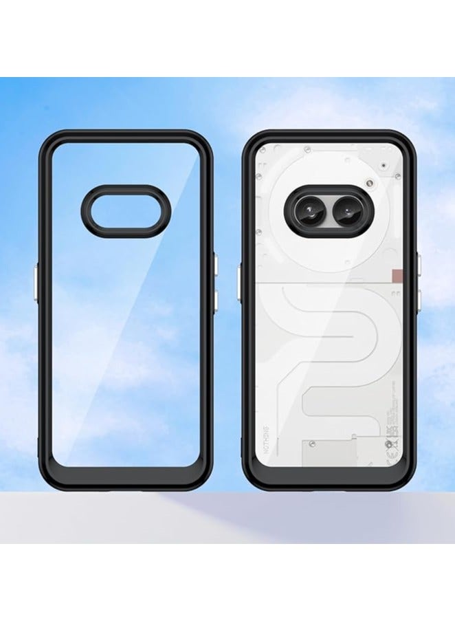 Case for Nothing Phone 2A Case,  Soft Bumper with Clear Crystal PC Hard Back Shockproof Cover Cases for Nothing Phone 2A-Black - Image 2