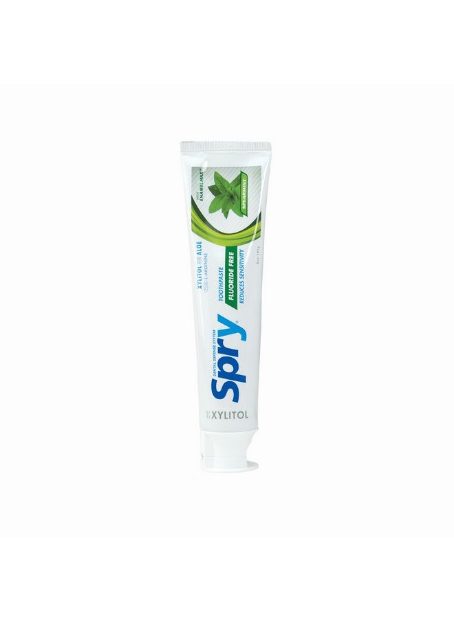 Spry Spry Xylitol Toothpaste 5oz, Fluoride Free Toothpaste Adult and Kids, Teeth Whitening Toothpaste with Xylitol, Natural Breath Freshening, Mouth Moisturizing Ingredients, Spearmint (Pack of 3)  - Image 5