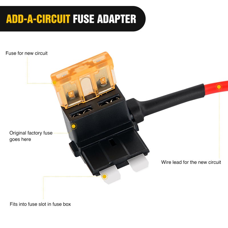 Nilight 12V Car Add-a-Circuit Fuse TAP Adapter with 5 Amp Standard APR ATO ATC Blade Fuse Set for Cars Trucks Boats, Multicolor, Pack of 10 - Image 5