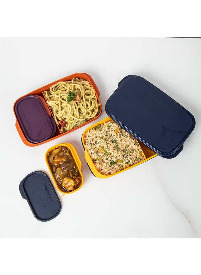 Tupperware صندوق غداء توبراوير ماي لانش محكم السائل 590 مل 2 قطعة، بلاستيك، متعدد الألوان - Image 3