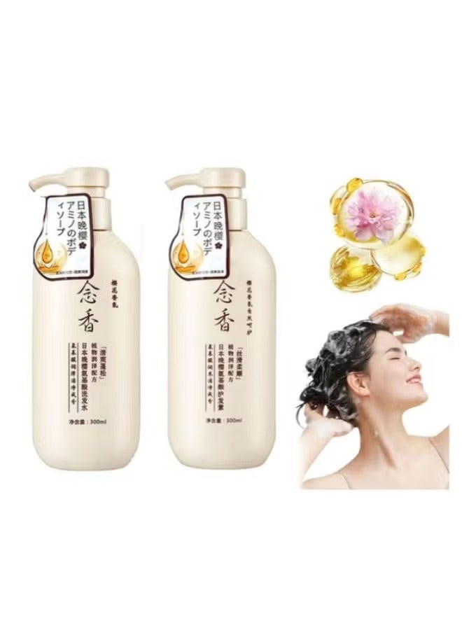 Diyating Sakura Japanese Shampoo and Conditioner Set,Sakura Japanese Shampoo for Hair Loss, repairs dry and damaged hair, Suitable for all hair types - Image 1