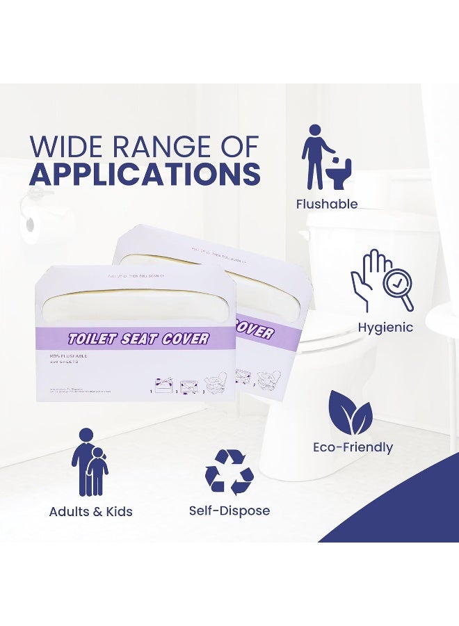 إس إن إتش باكينج SNH Packing (عبوة من 10-250 ورقة) غطاء مقعد مرحاض قابل للتصرف، غطاء ورقي للمقعد قابل للسحب للاستخدام أثناء السفر، مخصص للبالغين، تدريب الأطفال على استخدام المرحاض، الأمهات الحوامل، وملحقات السفر الأساسية للبالغين. - Image 4